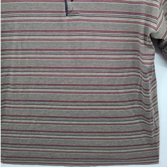 Como Sport Brown Striped Collar Short Sleeve Mens Polo Shirt size small - Picture 8 of 14